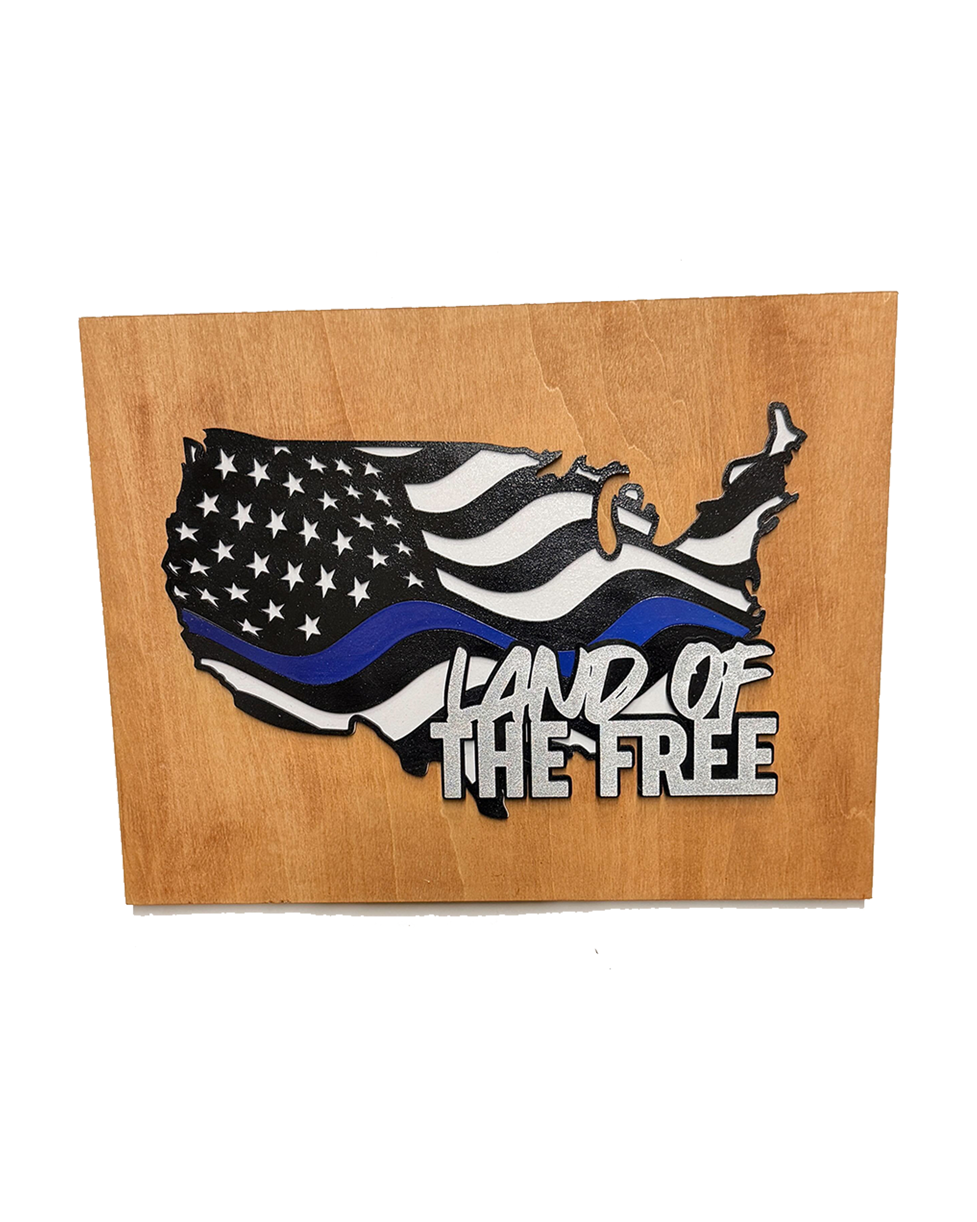 Thin Blue Line American Flag Wood Wall Art – Law Enforcement Support with Custom Phrase - Image 7