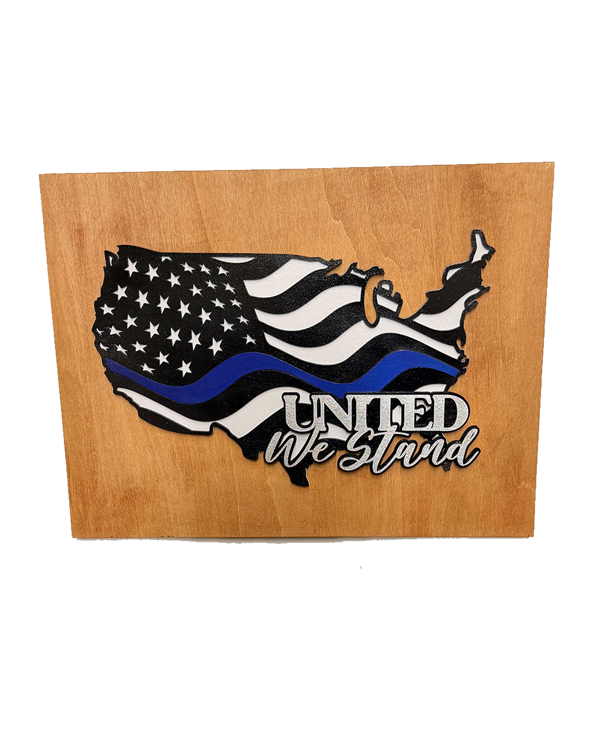 Thin Blue Line American Flag Wood Wall Art – Law Enforcement Support with Custom Phrase - Image 10
