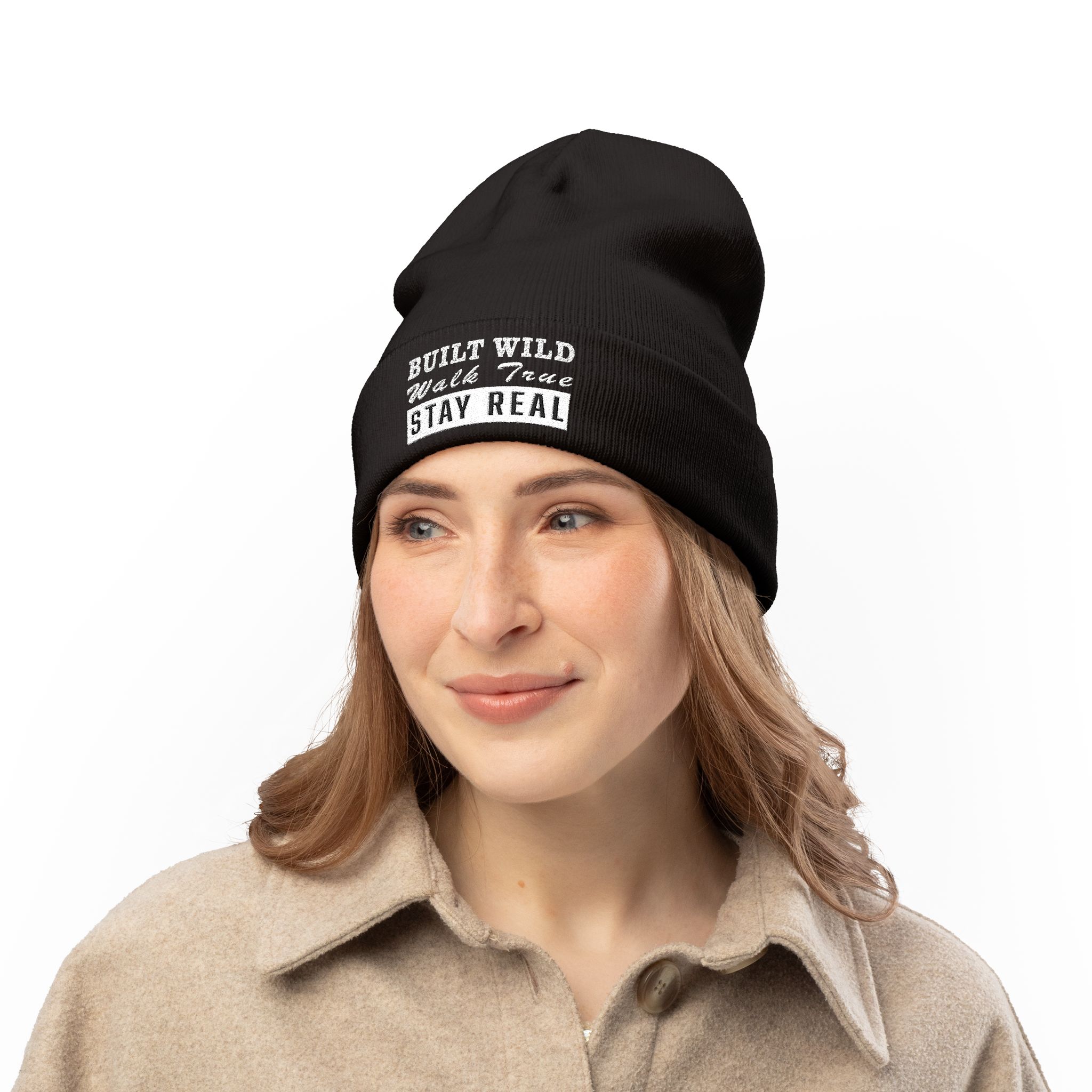 Built Wild Walk True Stay Real Embroidered Beanie - Image 2